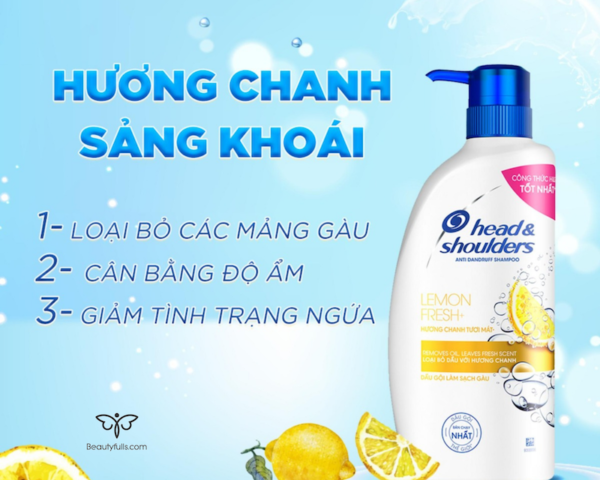 Dầu Gội Head And Shoulders Mỹ Trị Gàu Hương Chanh 625ml