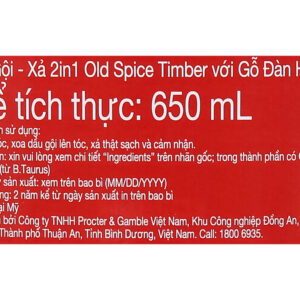 Dầu gội nước hoa Old Spice 2 In 1 hương gỗ 650ml