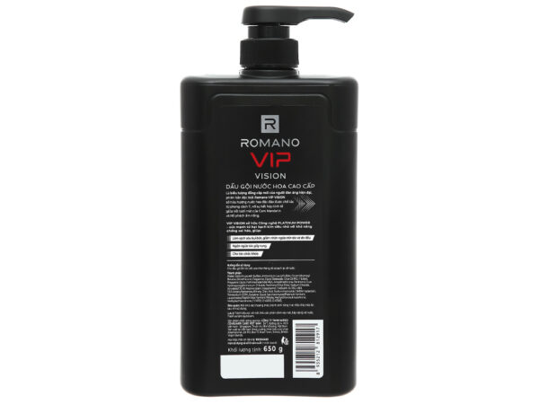 Dầu gội hương nước hoa cao cấp Romano Vip Vision 650g