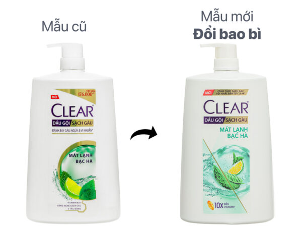 Dầu gội Clear sạch gàu mát lạnh bạc hà 1.4kg