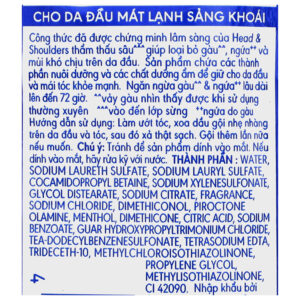 Dầu gội sạch gàu Head & Shoulders làm sạch gàu bạc hà mát rượi 5.7ml x 10 gói