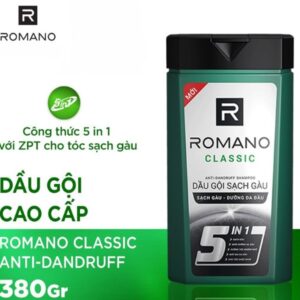 Dầu gội cao cấp Romano Classic 5in1 - chai 380g (xanh lá)