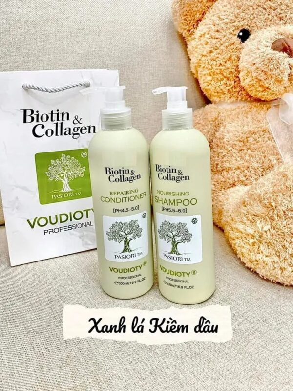 Dầu gội Biotin & Collagen xanh lá hỗ trợ kiềm dầu