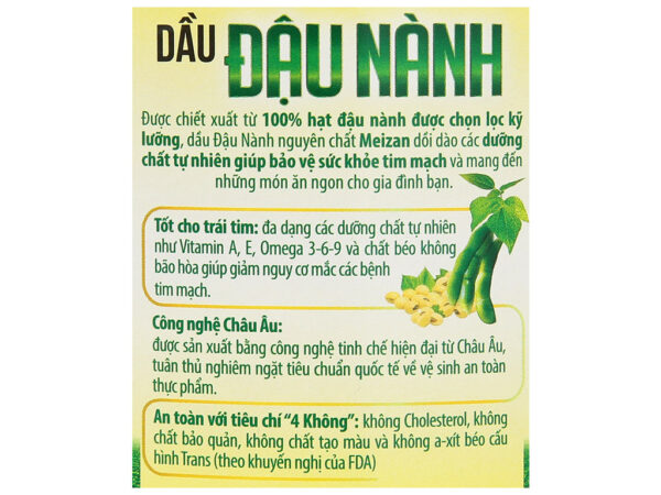 Dầu đậu nành Meizan can 2 lít