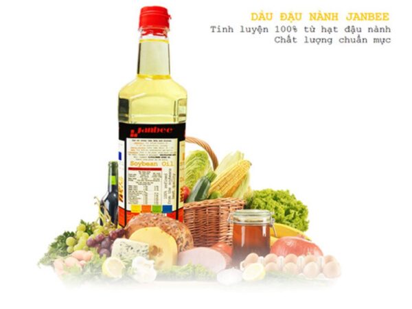 Dầu đậu nành tinh luyện Janbee chai 1 lít 