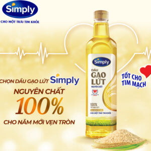 Dầu gạo lứt nguyên chất Simply chai 1 lít