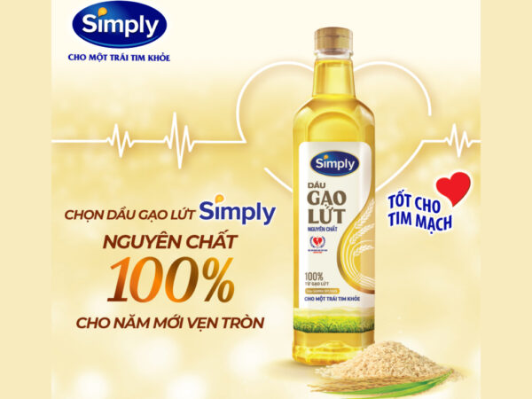 Dầu gạo lứt nguyên chất Simply chai 1 lít