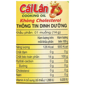 Dầu Thực Vật Tinh Luyện Cái Lân 2l