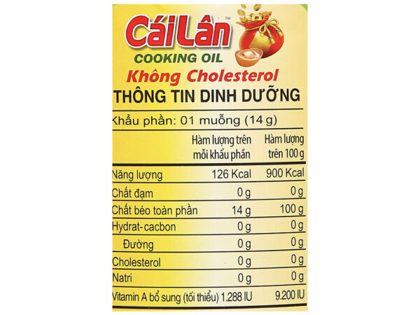 Dầu Thực Vật Tinh Luyện Cái Lân 2l