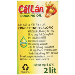 Dầu Thực Vật Tinh Luyện Cái Lân 2l