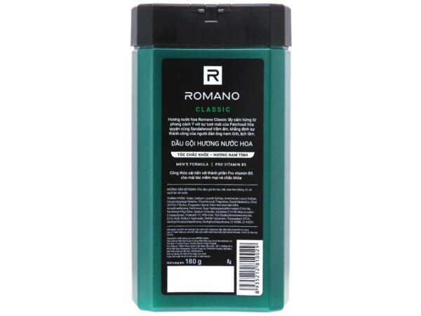 Dầu gội hương nước hoa Romano Classic tóc chắc khoẻ 180g