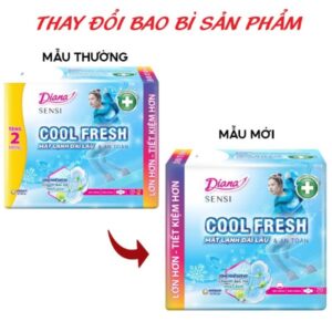 Băng Vệ Sinh Diana Sensi Cool Fresh Siêu Mỏng Cánh 23cm Gói 20 Miếng