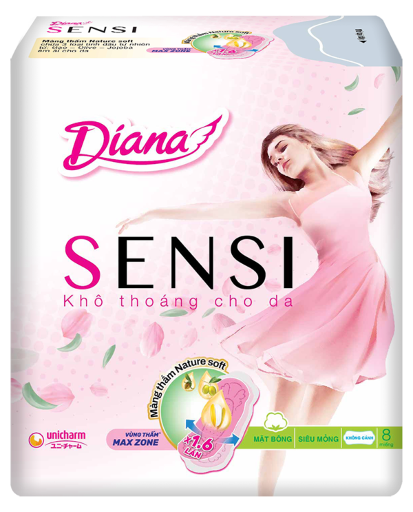 Băng vệ sinh Diana Sensi siêu mỏng không cánh 8 miếng