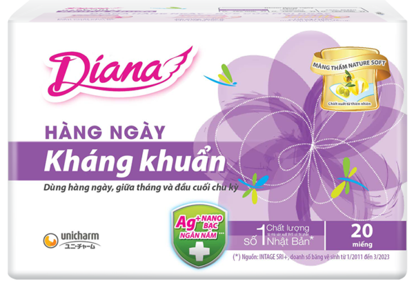 Băng vệ sinh hàng ngày Diana Sensi kháng khuẩn 20 miếng