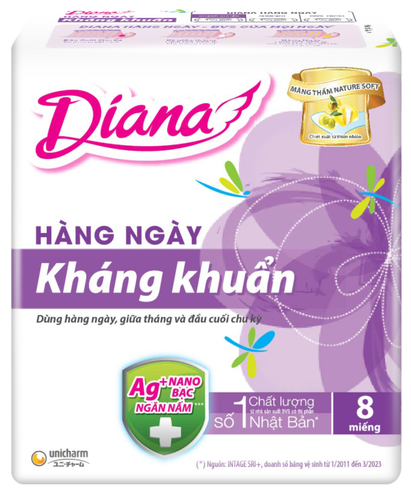 Băng Vệ Sinh Kháng Khuẩn Hàng Ngày Diana Sensi (8 Miếng/Gói)