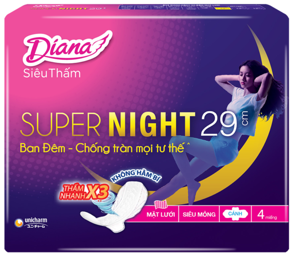 Băng vệ sinh Diana Super Night 29cm 4 miếng