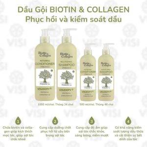 Dầu gội Biotin & Collagen xanh lá hỗ trợ kiềm dầu