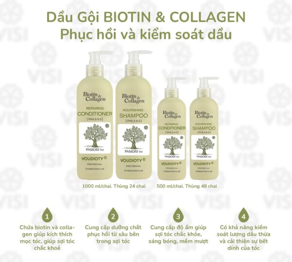 Dầu gội Biotin & Collagen xanh lá hỗ trợ kiềm dầu