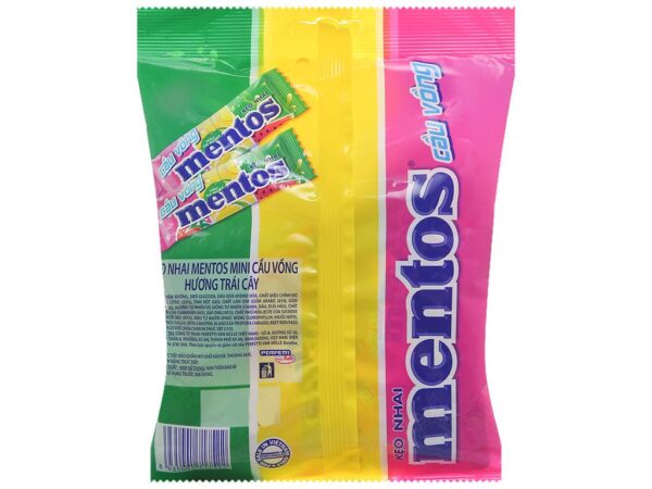 Kẹo nhai Mentos cầu vồng hương trái cây gói 120g