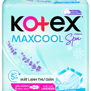 Băng vệ sinh Kotex Max Cool French Spa Siêu Mỏng Cánh 8 Miếng