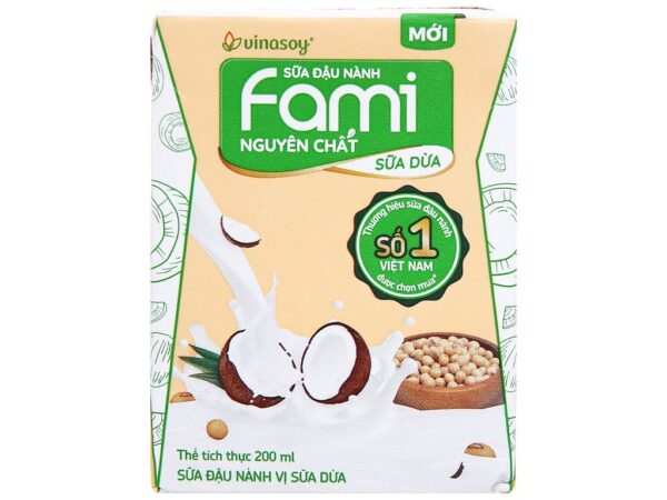 Sữa Đậu Nành Vinasoy Fami Vị Sữa Dừa Hộp 200ml