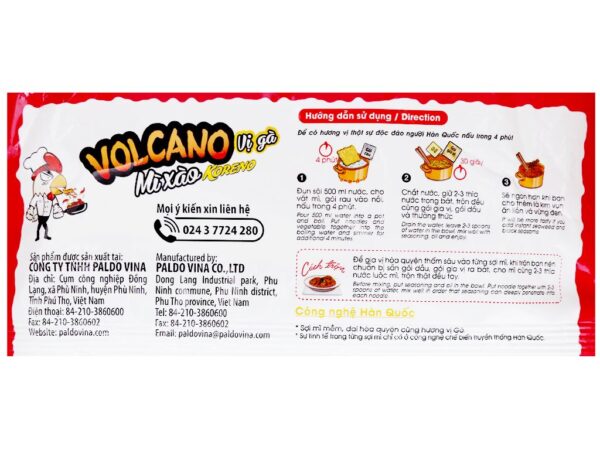 Mì xào Koreno Volcano vị gà, gói (118g)