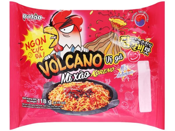 Mì xào Koreno Volcano vị gà, gói (118g)