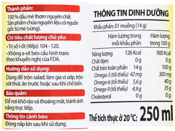 Dầu Mè Thơm Hảo Hạng Meizan 250ml