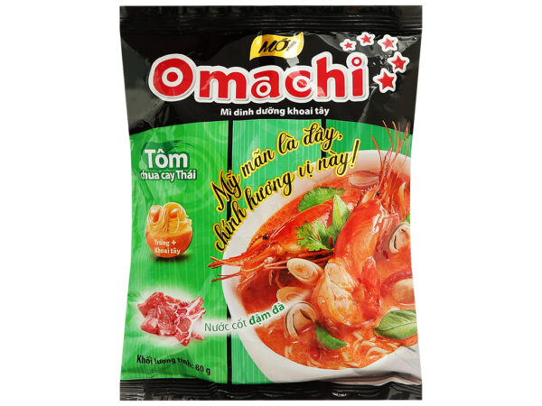 Mì khoai tây Omachi tôm chua cay Thái gói 80g