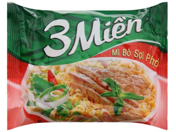 Mì bò sợi phở 3 Miền gói 65g