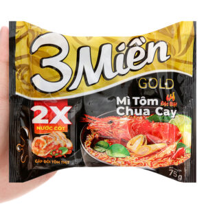 Mì 3 Miền Gold tôm chua cay đặc biệt gói 75g