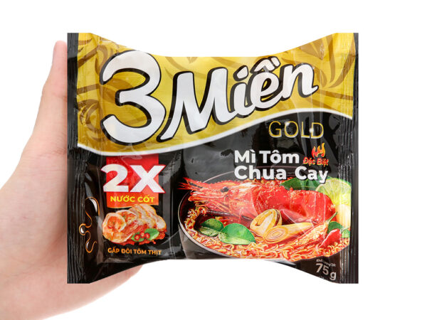 Mì 3 Miền Gold tôm chua cay đặc biệt gói 75g