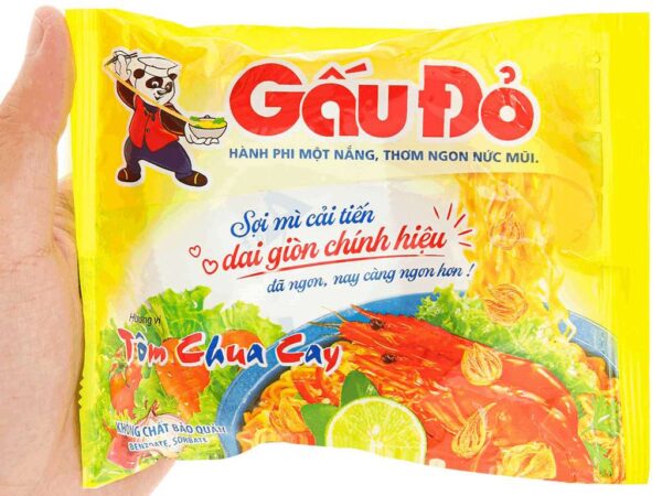 Mì Gấu Đỏ tôm chua cay gói 63g