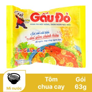 Mì Gấu Đỏ tôm chua cay gói 63g