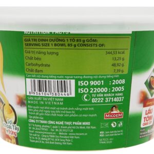 Mì khoai tây Cung Đình lẩu tôm chua cay tô 85g