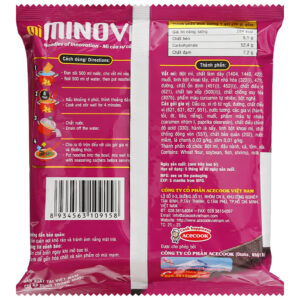 Mì không chiên Minova hương vị tôm xào lá chanh gói 76g