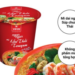 Mì lẩu Thái Tomyum Vifon Ngon Ngon ly 60g 