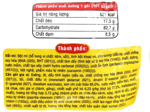 Mì bò SiuKay gói 127g