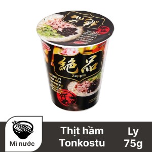 Mì Zeppin thịt hầm Tonkostu ly 75g