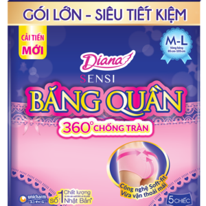 Băng Vệ Sinh Diana Sensi Băng Quần 360 Chống Tràn Size M-L 5 Miếng