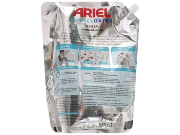 Nước giặt Ariel chuyên gia cửa trên sạch sâu hương nắng mai túi 2kg