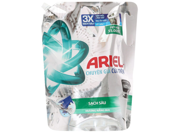 Nước giặt Ariel chuyên gia cửa trên sạch sâu hương nắng mai túi 2kg