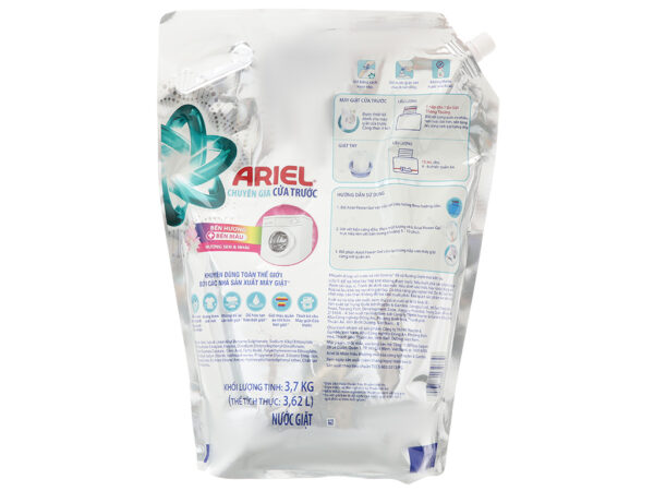 Nước Giặt Ariel Cửa Trước Bền Hương Bền Màu Hương Sen Và Nhài 3.7kg