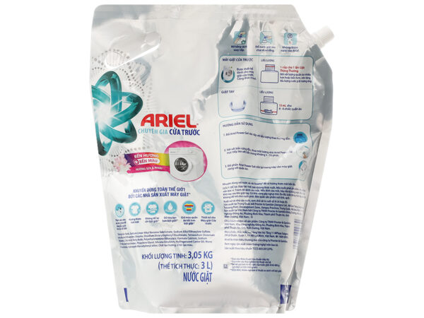 Nước Giặt Ariel Cửa Trước Bền Hương Bền Màu Hương Sen Và Nhài 3.05kg