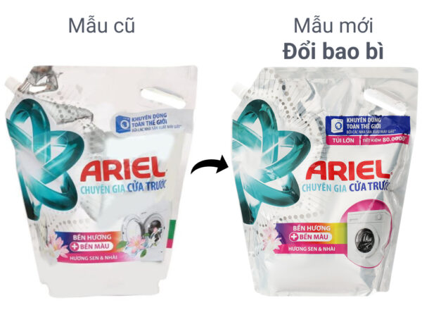 Nước Giặt Ariel Cửa Trước Bền Hương Bền Màu Hương Sen Và Nhài 3.05kg