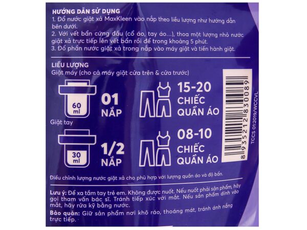 Nước giặt xả MaxKleen hương hoa nắng túi 3.8kg