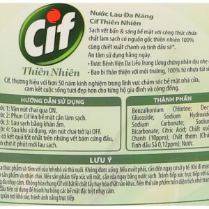 Nước lau đa năng Cif thiên nhiên hương chanh sả chai 500ml