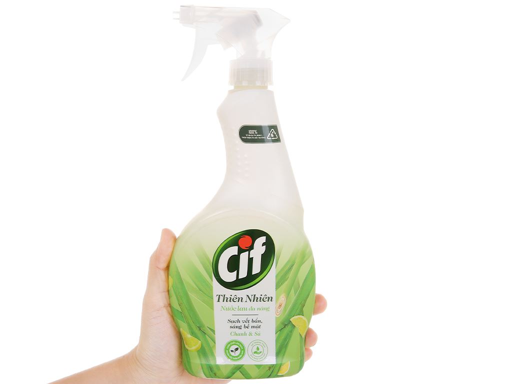 Nước lau đa năng Cif thiên nhiên hương chanh sả chai 500ml 4