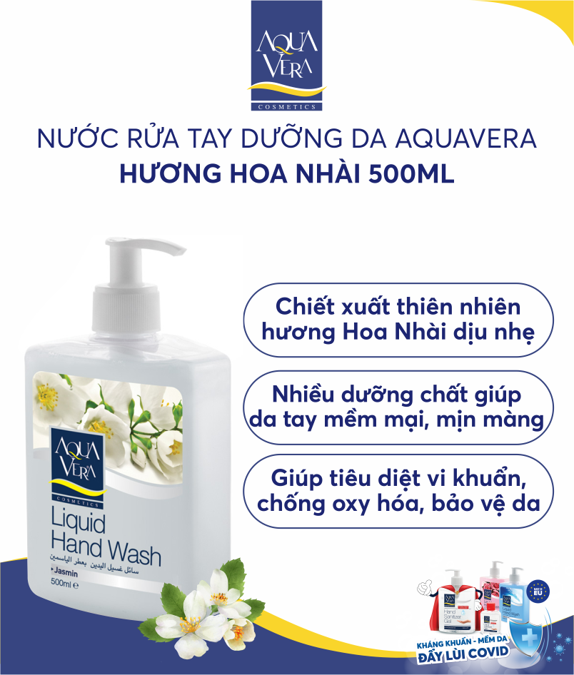 Nước rửa tay dưỡng da AquaVera hương hoa nhài 500ML 1