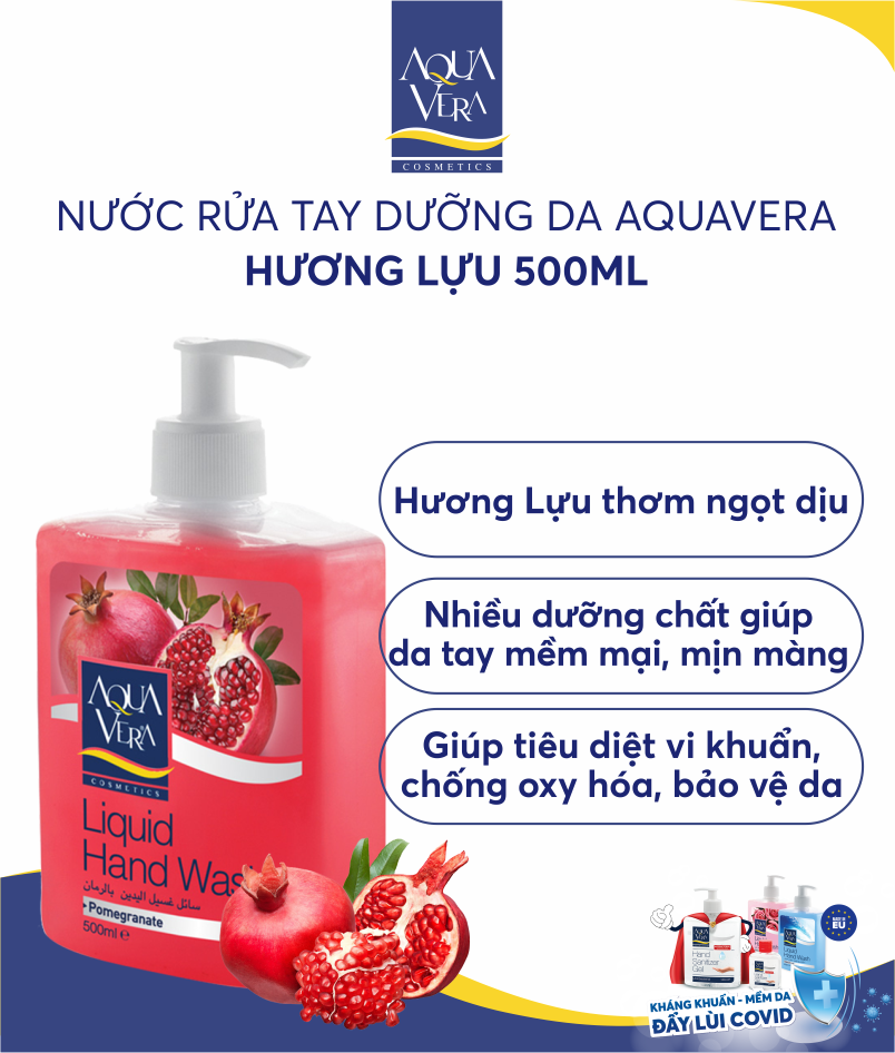 Nước rửa tay dưỡng da AquaVera hương lựu 500ML 1